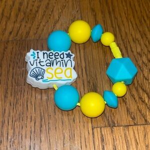 Ocean Vacay Brightly colored Beaded Vacation tumbler Stanley cup handle charm